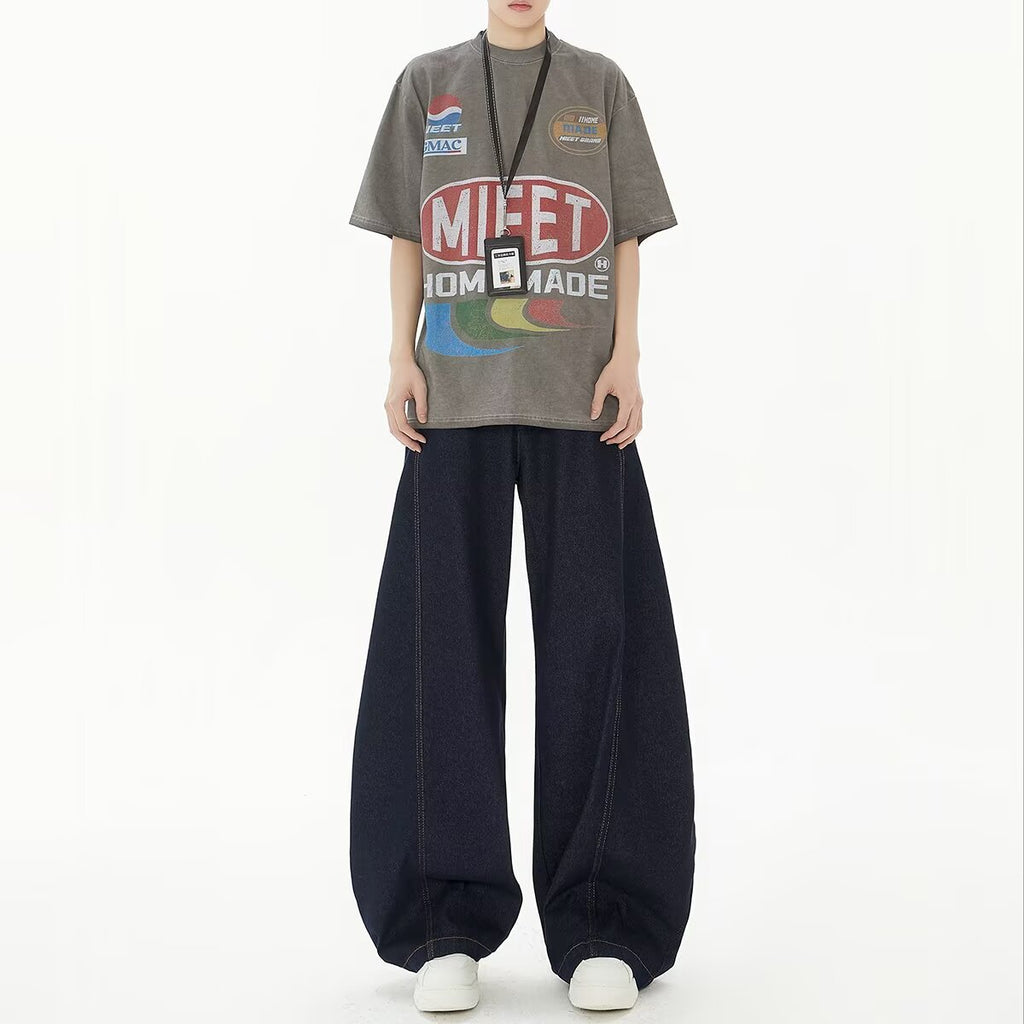 Dark Blue Wide Leg Pants