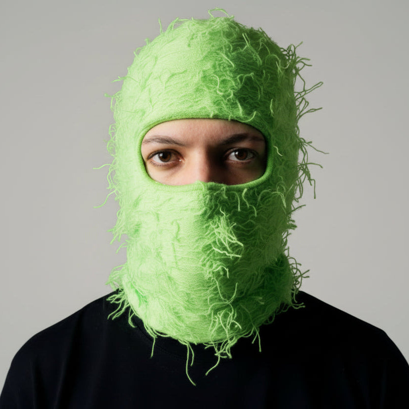 Textured Green Statement Balaclava