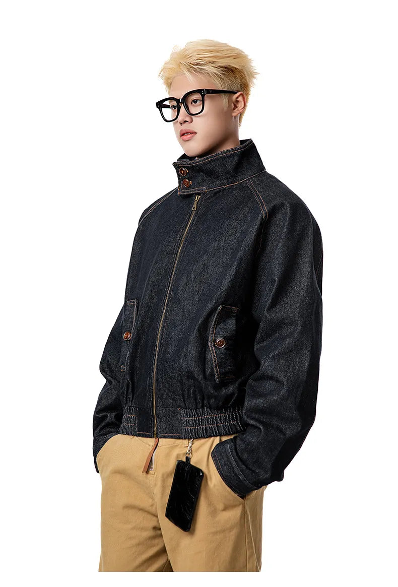 Boxy Denim Zipper Jacket