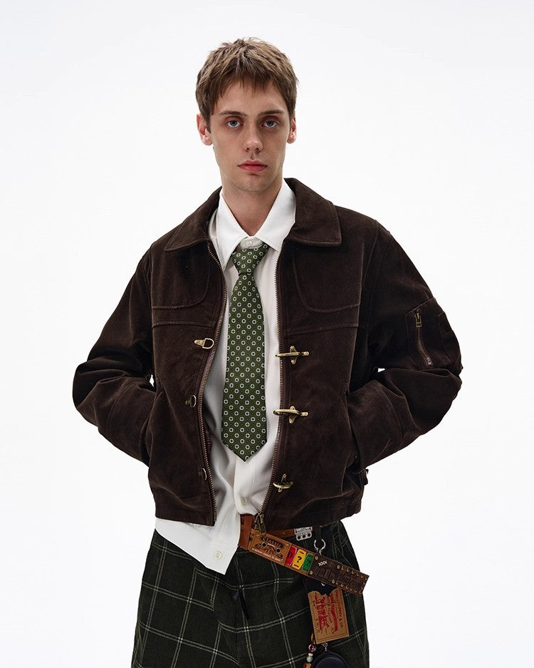 Casual Vintage Clasp Jacket