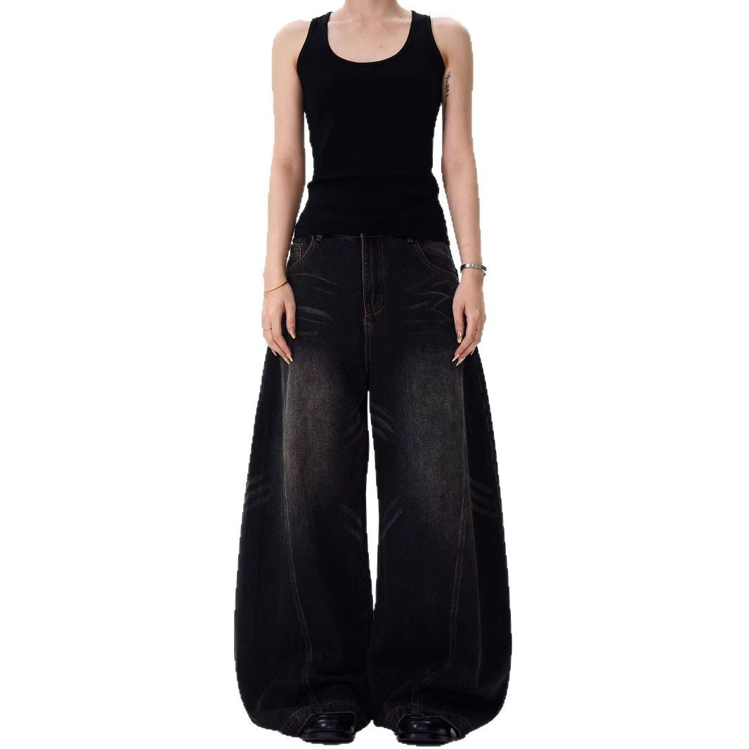 Worn Black Baggy Pants