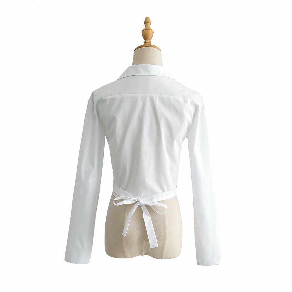 Tie-Back Crop Shirt