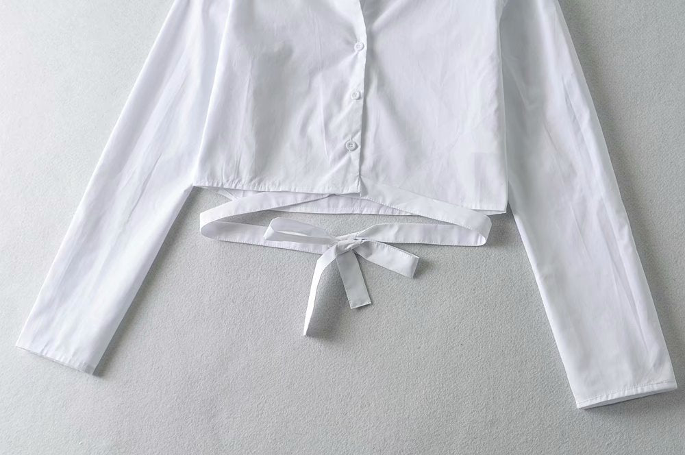 Tie-Back Crop Shirt
