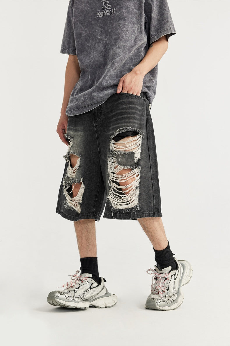 Distressed Baggy Jorts
