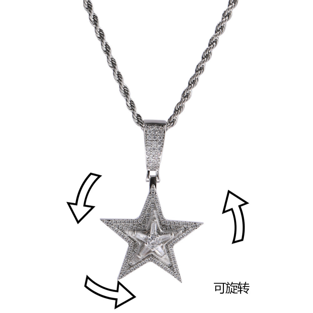 Diamond Rotating Star Necklace
