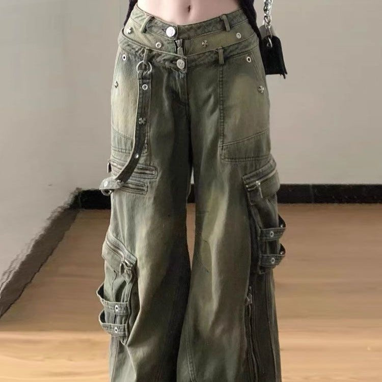 Flared Retro Cargo Pants