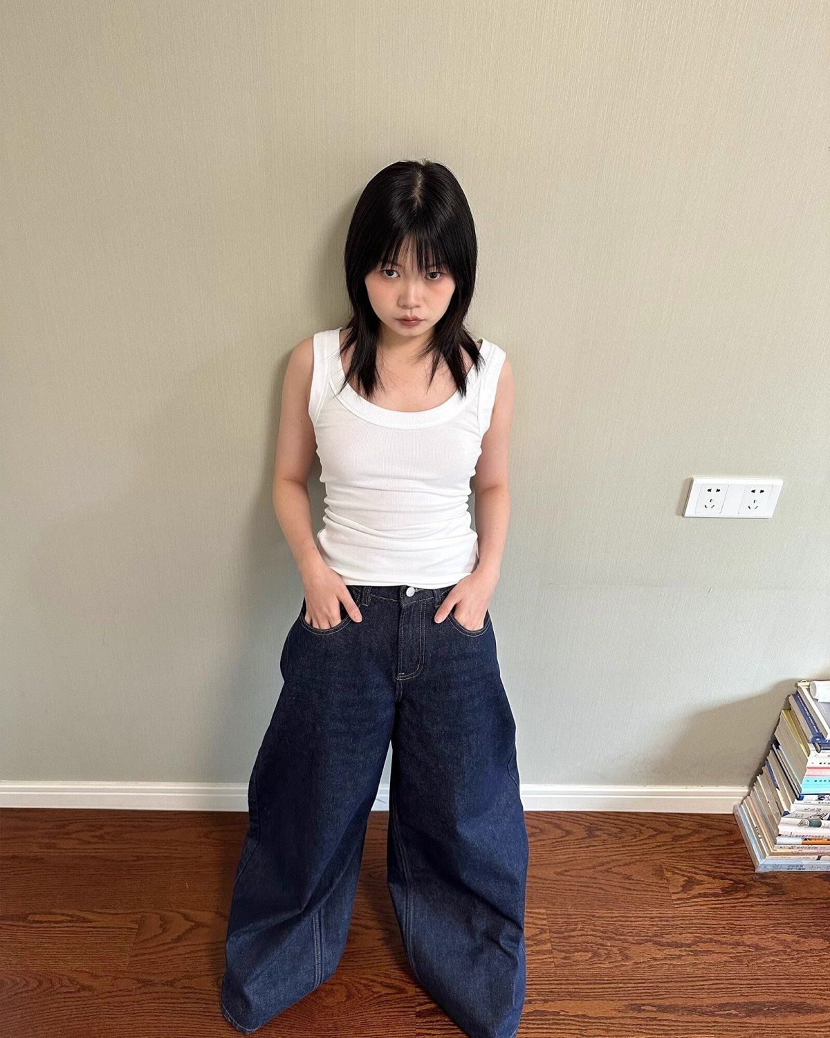 Wide Leg Baggy Denim Pants