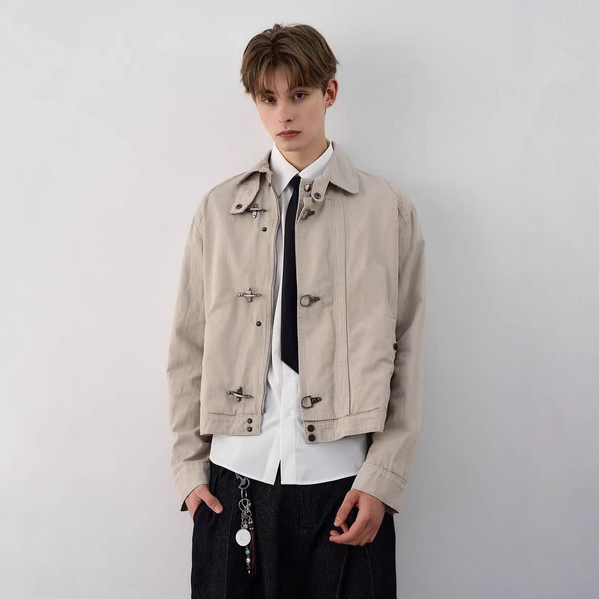 American Retro Jacket Short Wide Version Versatile Autumn Coat