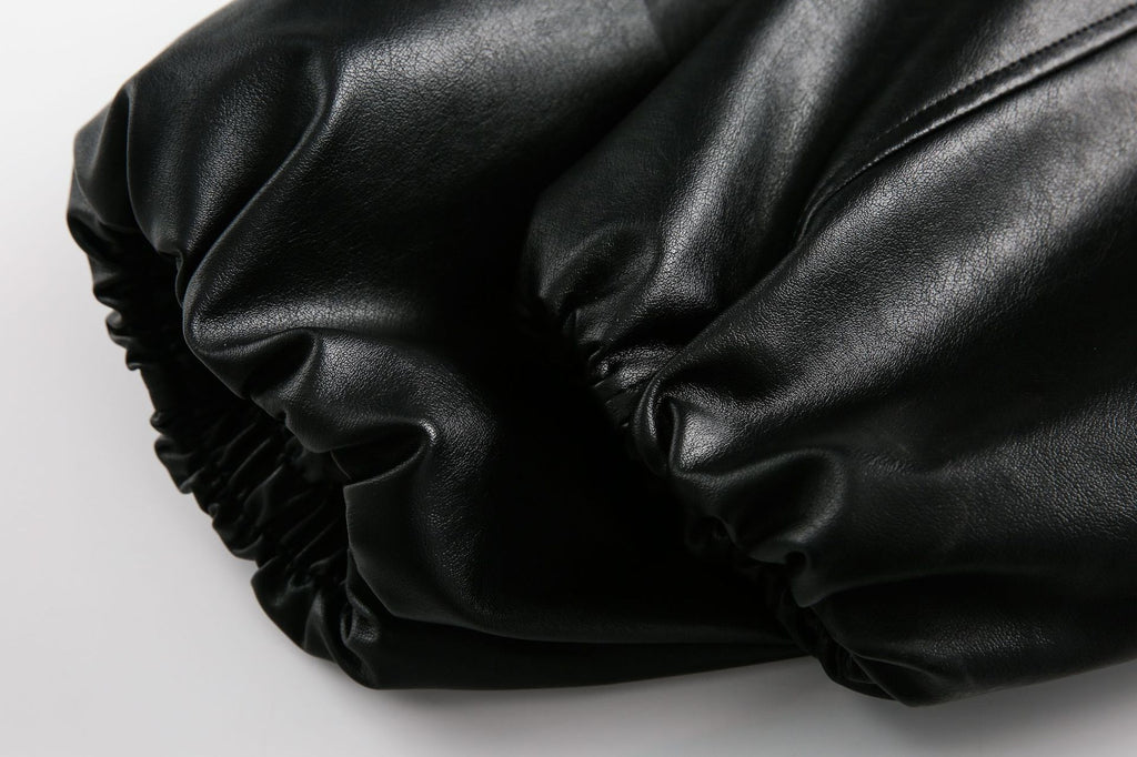 Hooded Bold Leather Jacket