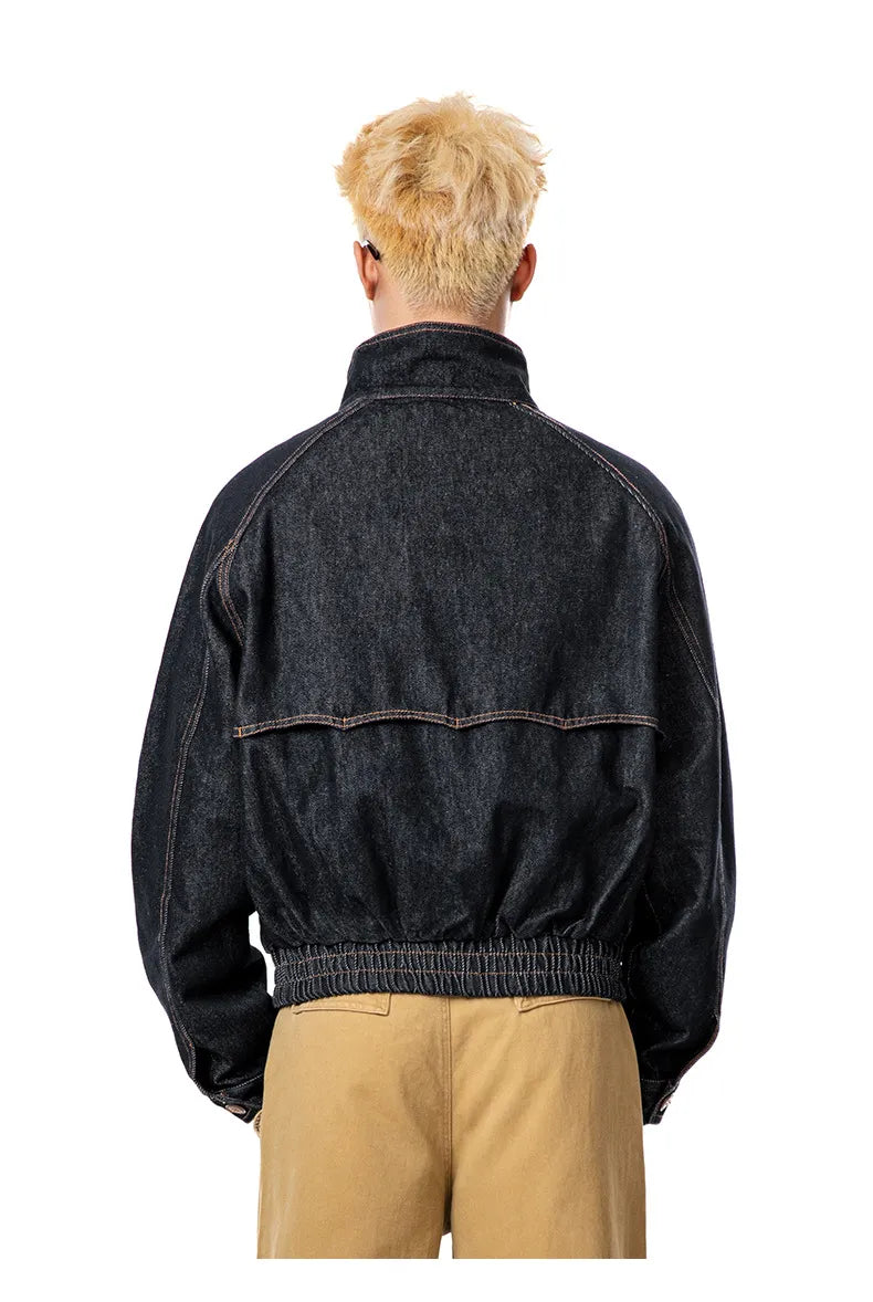 Boxy Denim Zipper Jacket