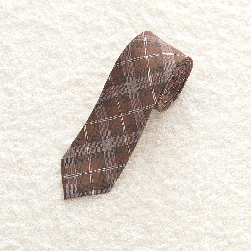 Brown Plaid Tie