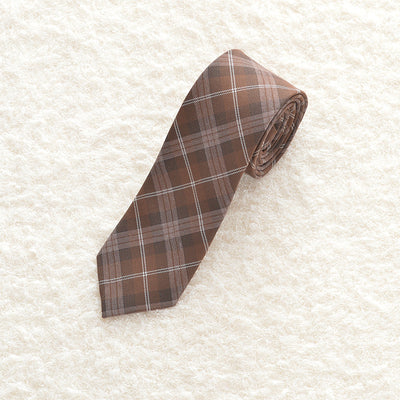 Brown Plaid Tie