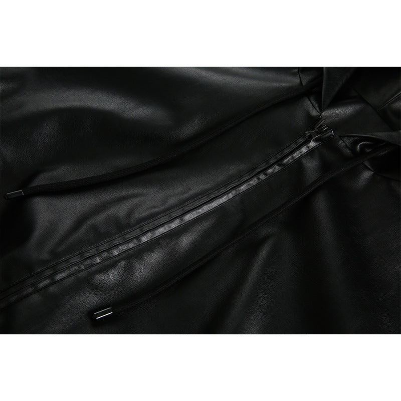 Hooded Bold Leather Jacket