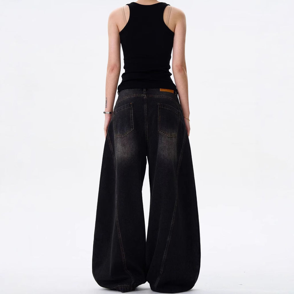 Worn Black Baggy Pants