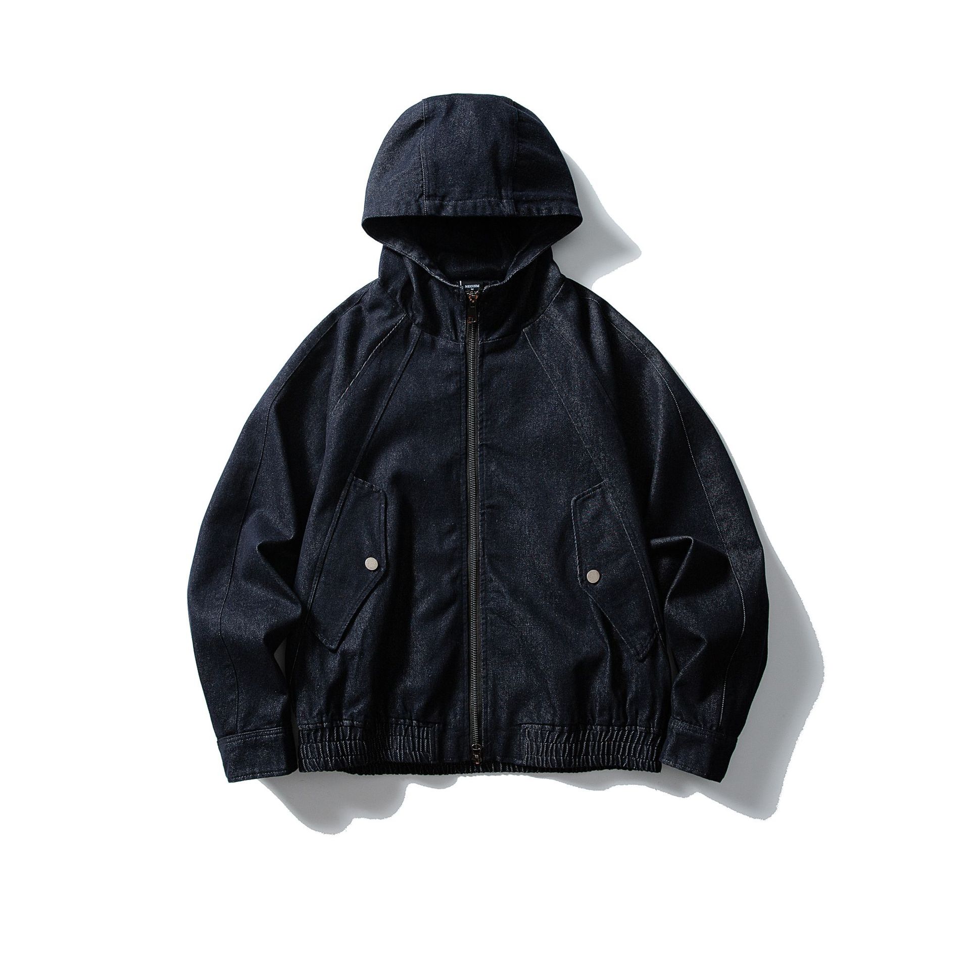 Autumn Leisure Zipper Hooded Denim Jacket Men's And Women's Retro Casual Loose All-matching Washed Jacket