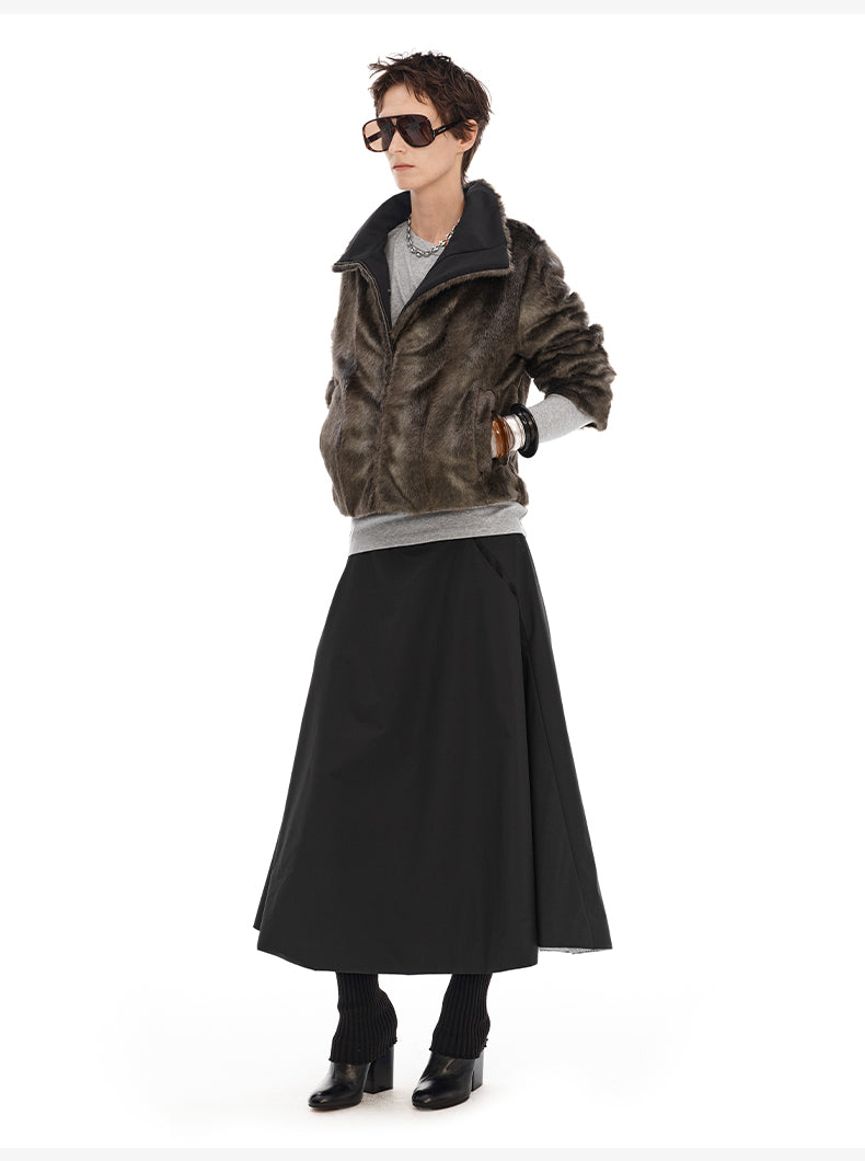 Retro Black & Warm Thick Short Coat