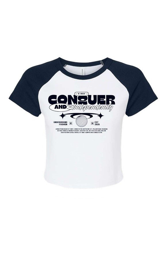 Graphic Navy Baby Tee