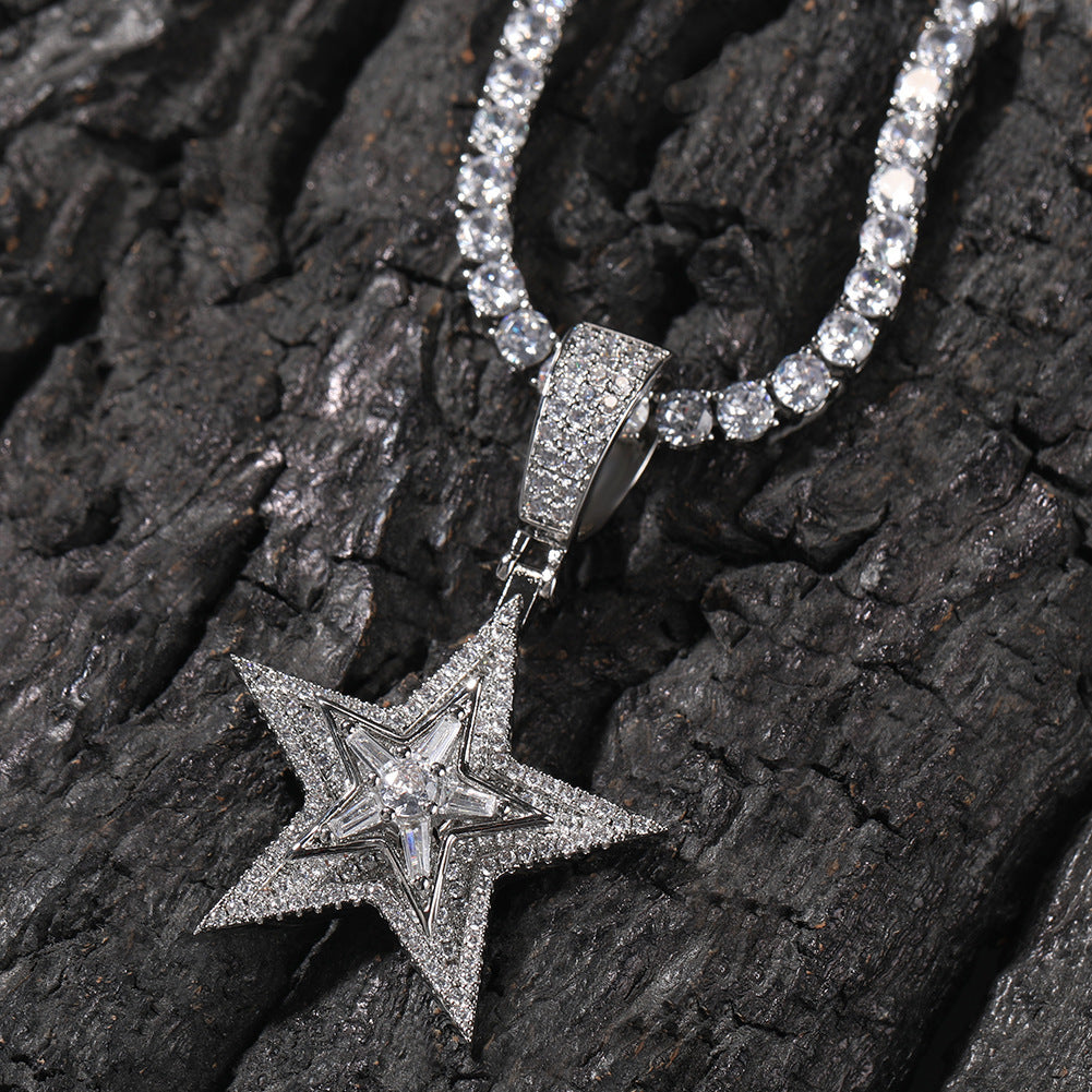 Diamond Rotating Star Necklace