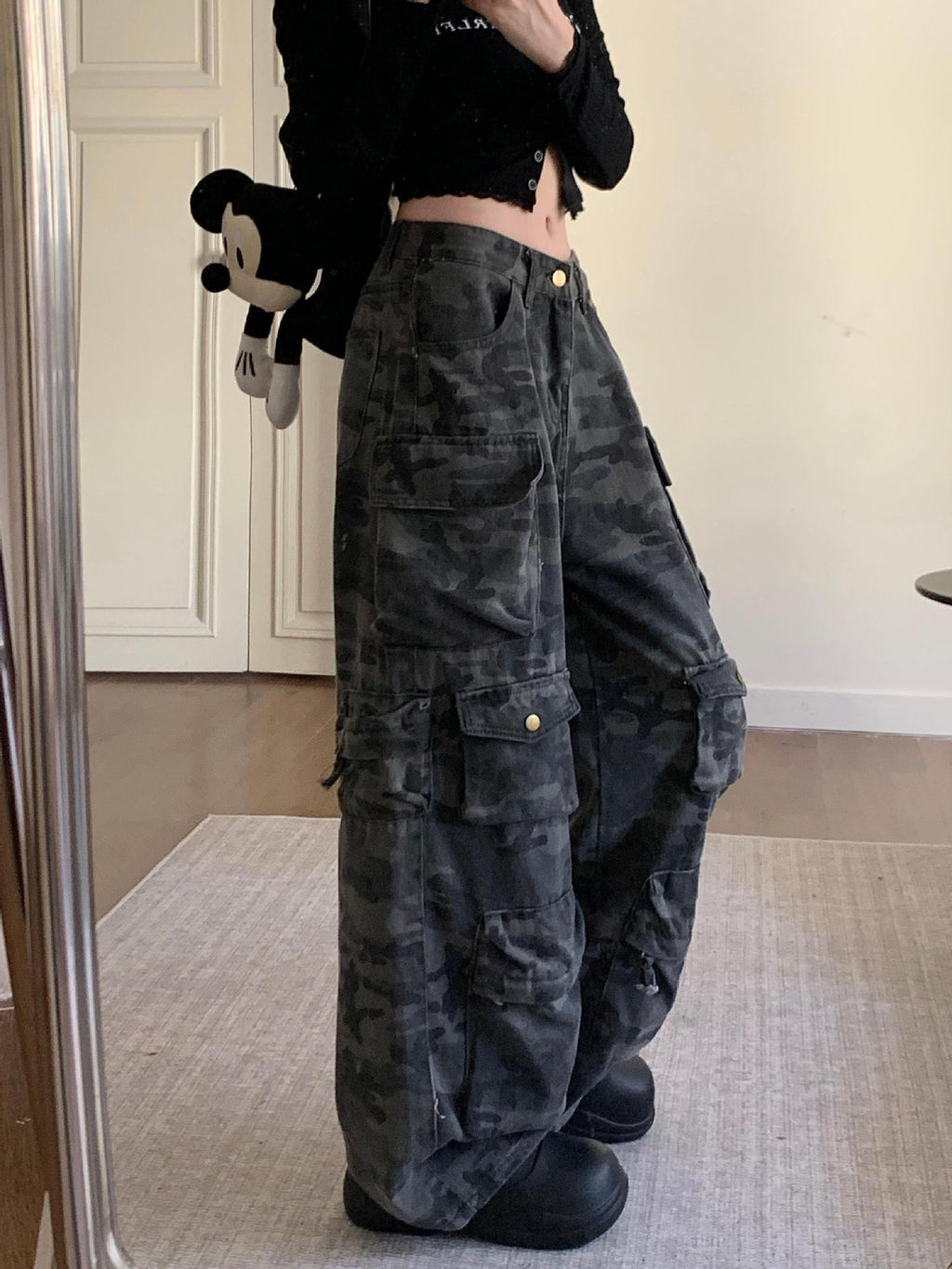 Black Baggy Camo Pants