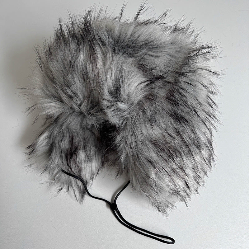 Outdoor Warm Thickened Earflap Hat With Integrated Fur And Fleece (Copy) (Copy)