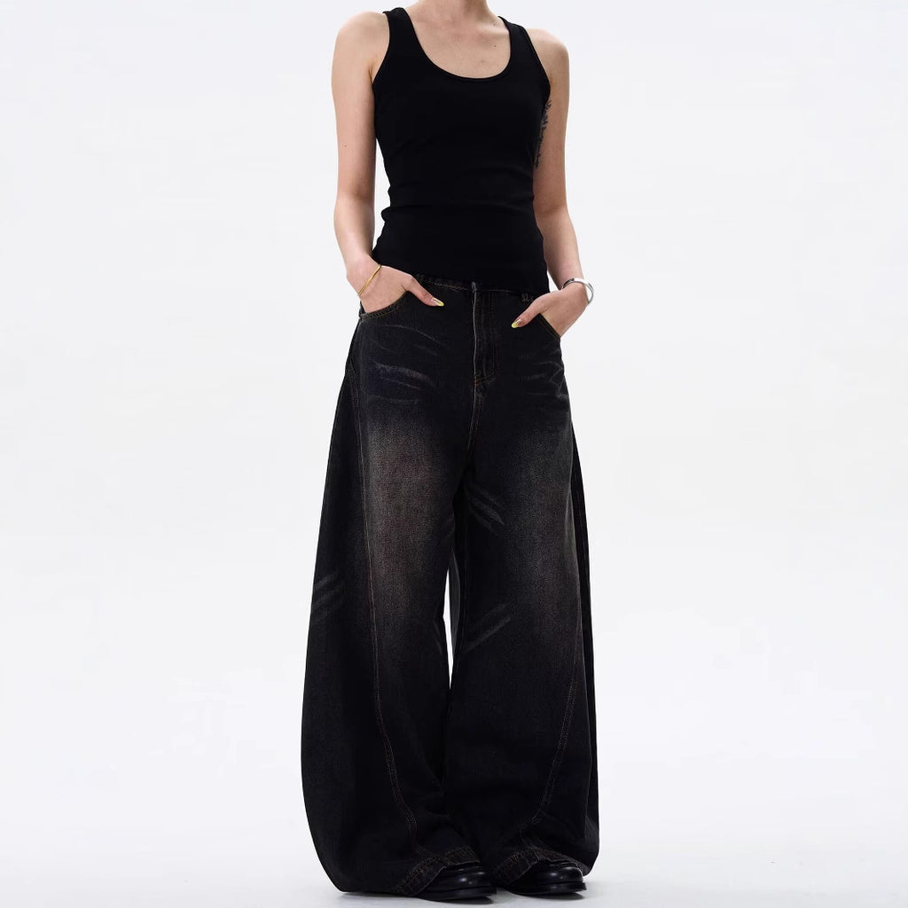 Worn Black Baggy Pants