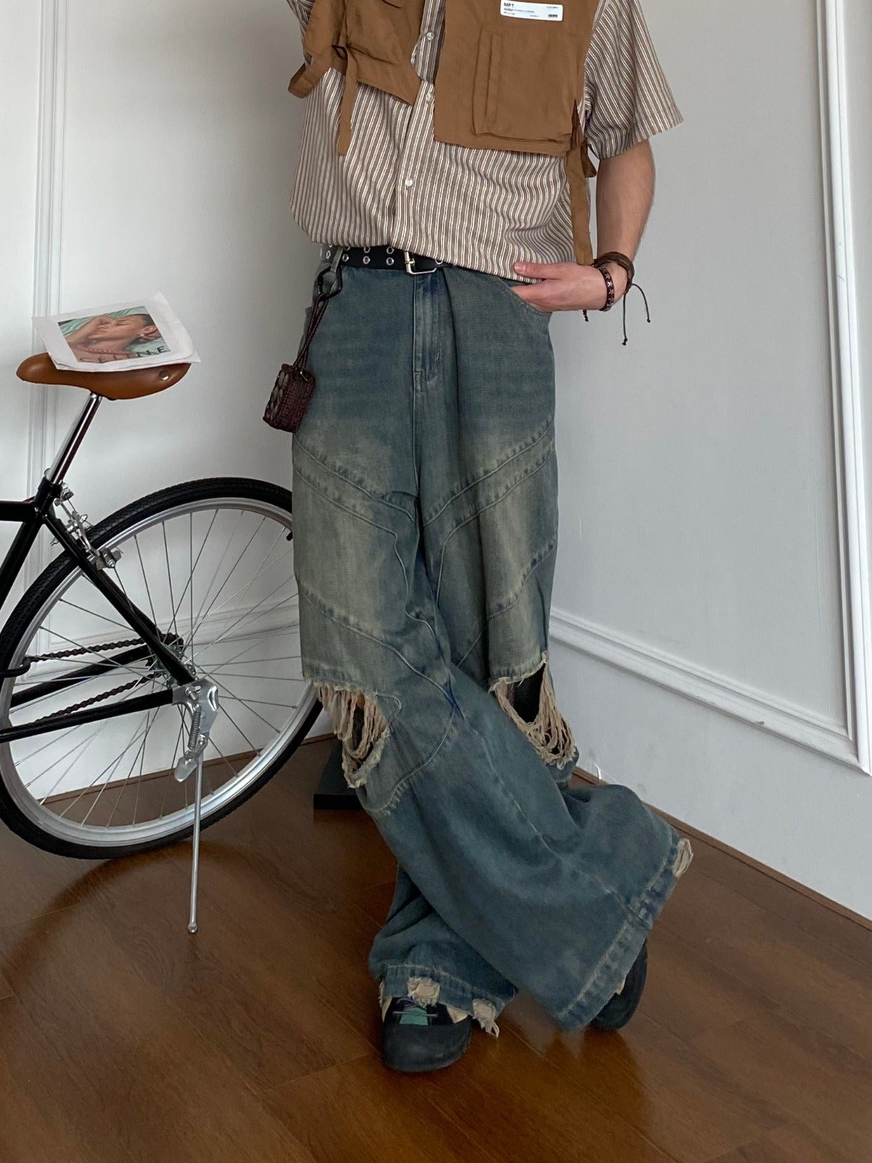 Washed Distressed Pants