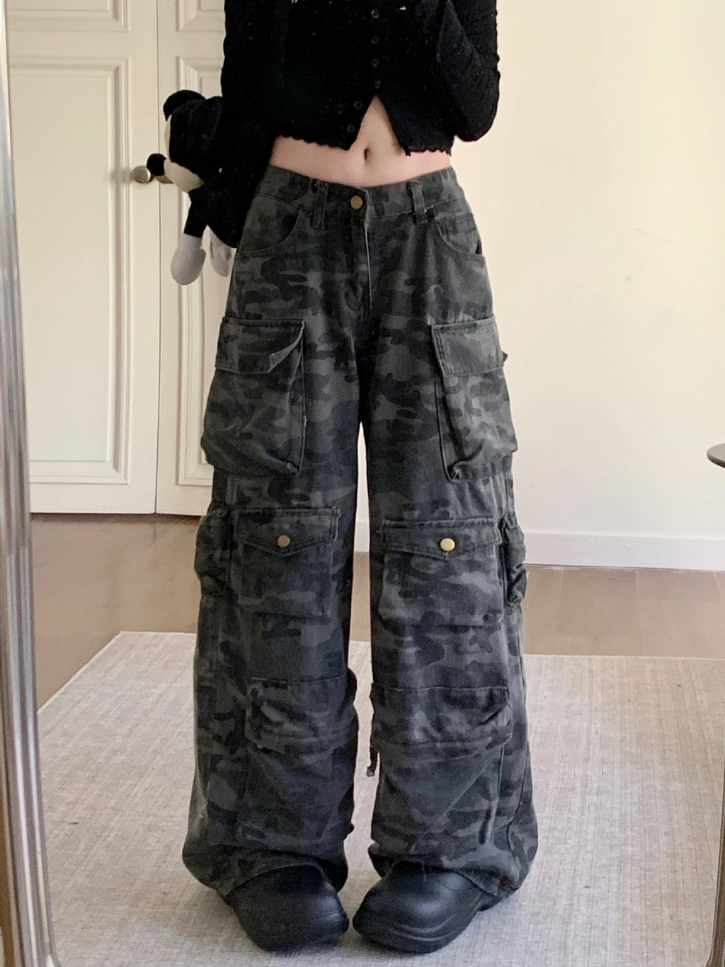 Black Baggy Camo Pants