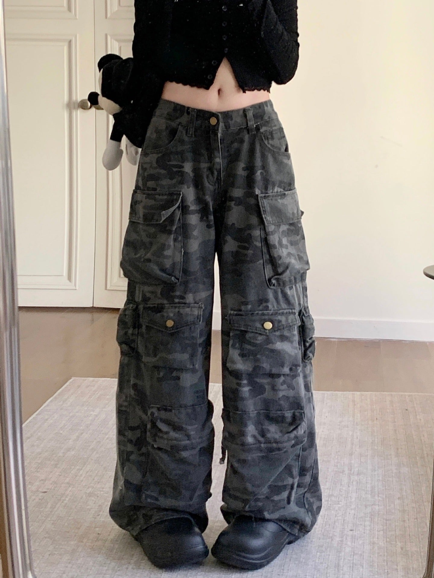 Black Baggy Camo Pants
