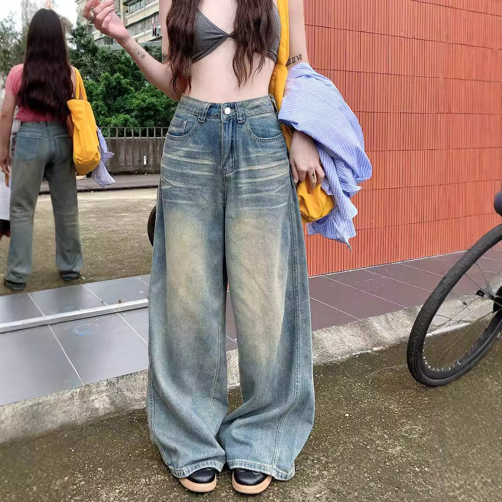 Washed Blue Baggy Pants