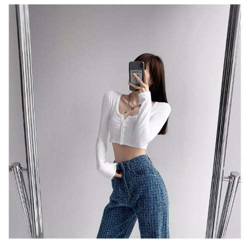 Knitted Crop Shirt