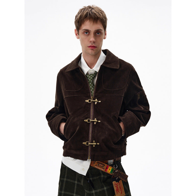 Casual Vintage Clasp Jacket