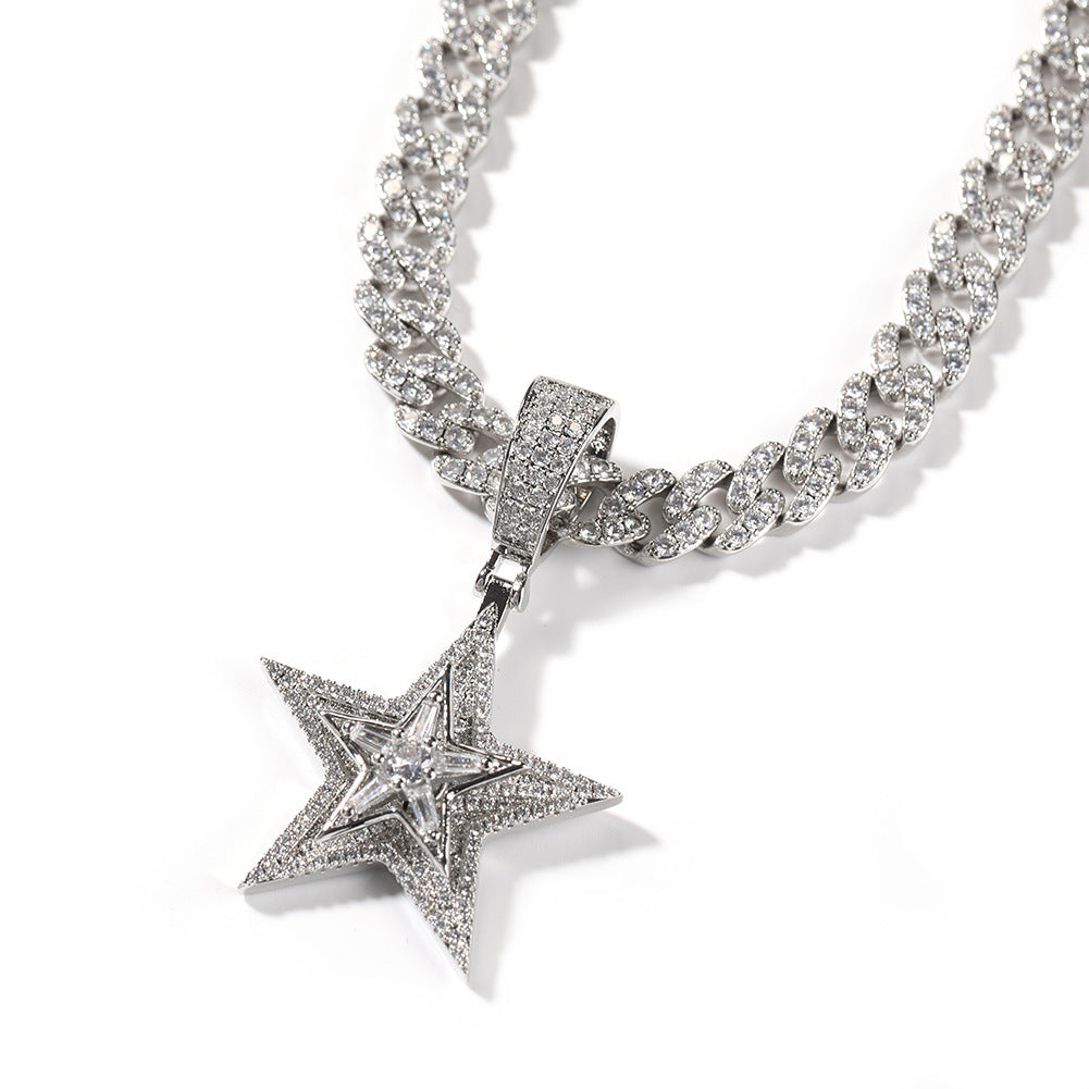 Diamond Rotating Star Necklace