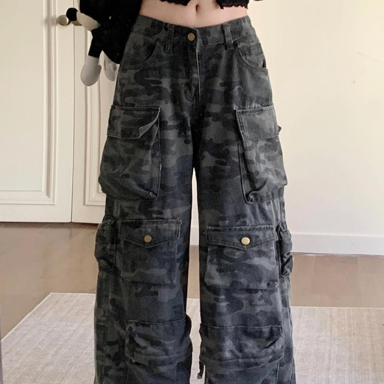 Black Baggy Camo Pants