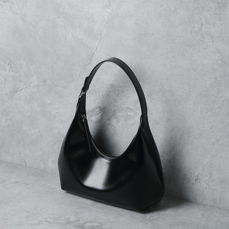 Curled Half-Moon Handbag
