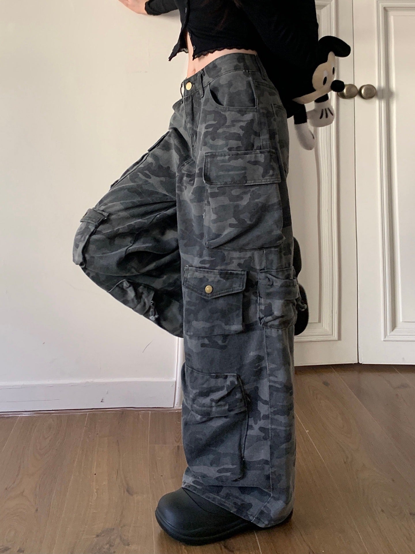 Black Baggy Camo Pants