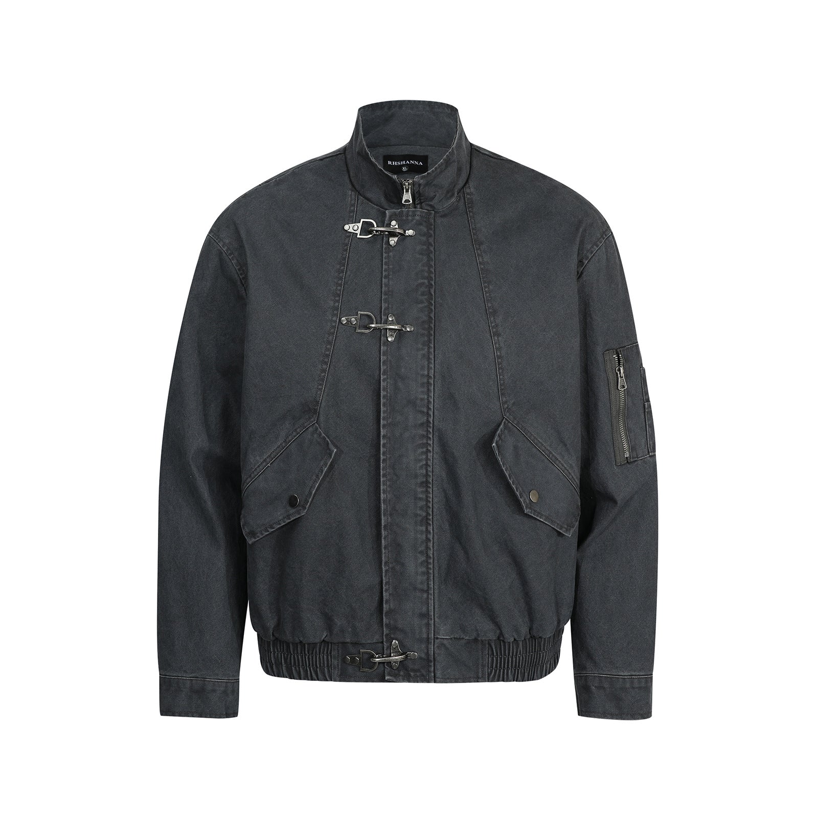 American Retro Autumn And Winter High-end Washed Vintage Design Stand-collar Casual Jacket