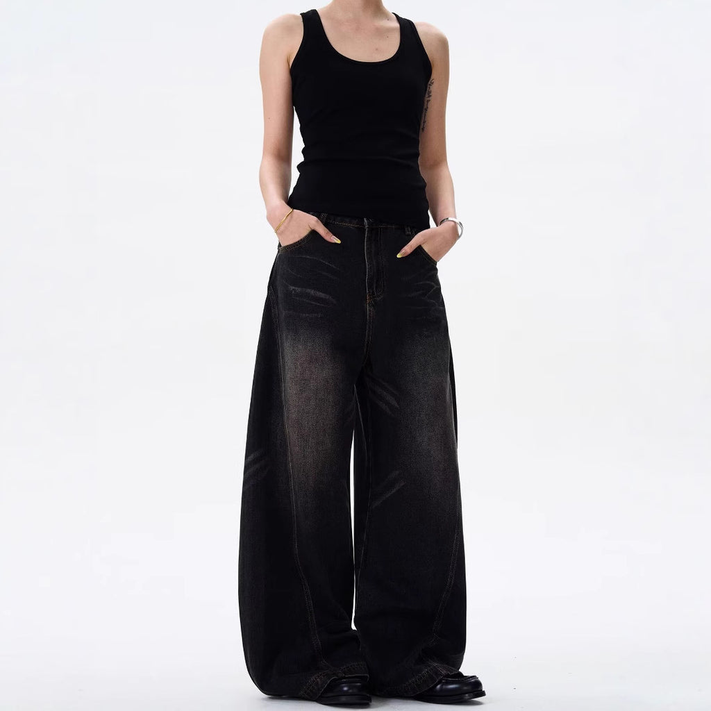 Worn Black Baggy Pants
