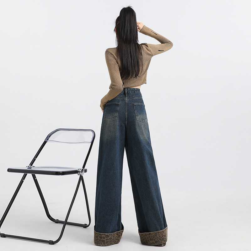 Leopard Detail Denim Jeans