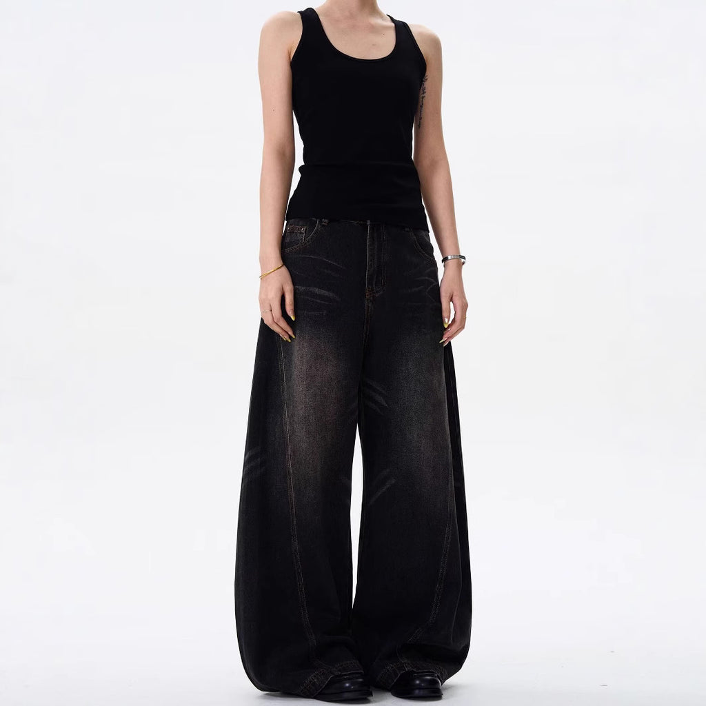 Worn Black Baggy Pants