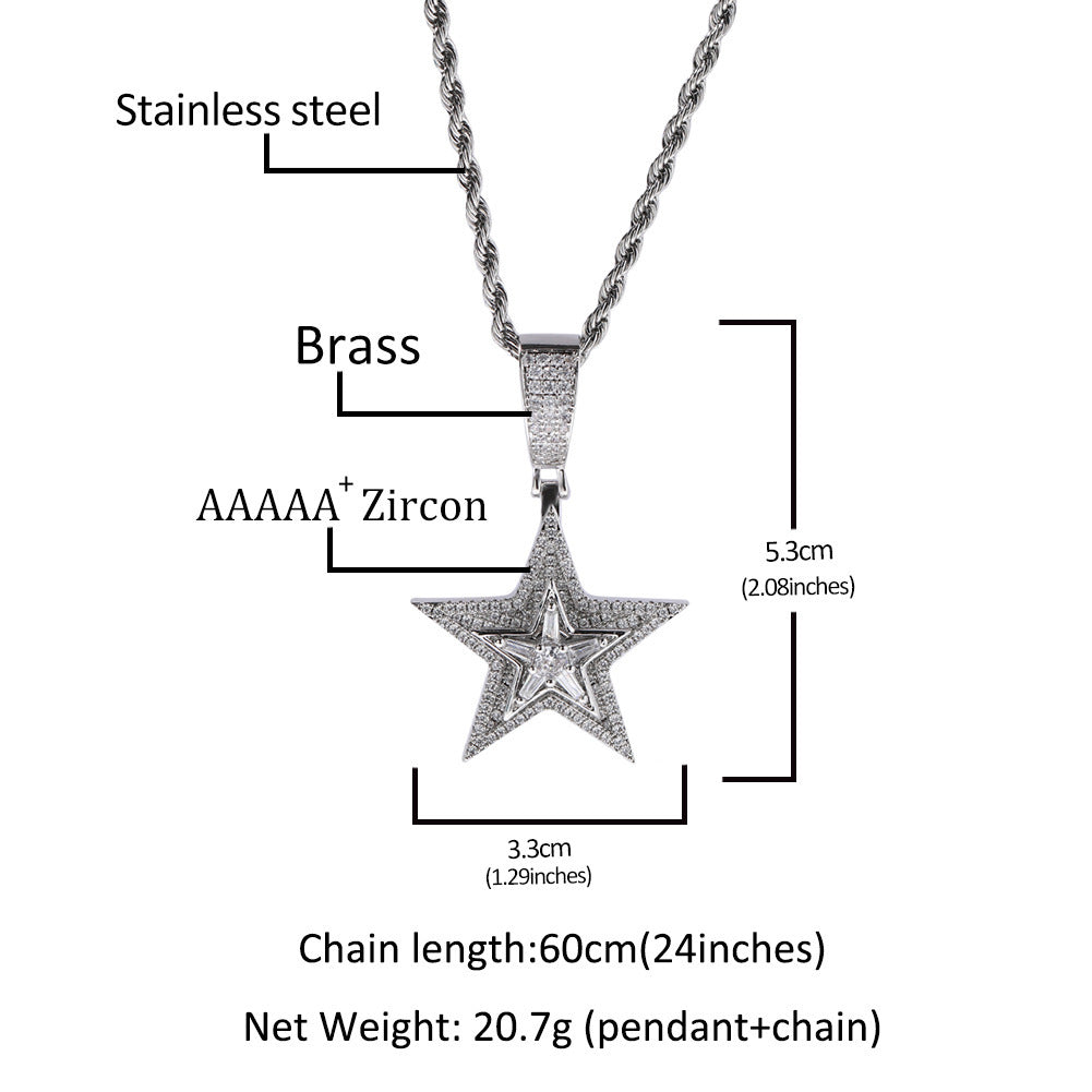Diamond Rotating Star Necklace