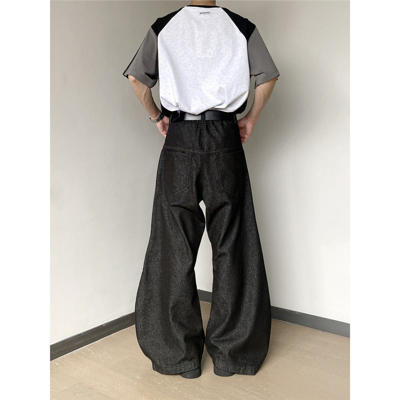 Mens American High-Street Rivet Machete Jeans