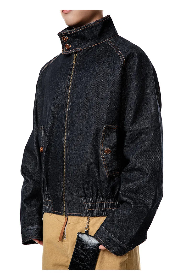 Boxy Denim Zipper Jacket