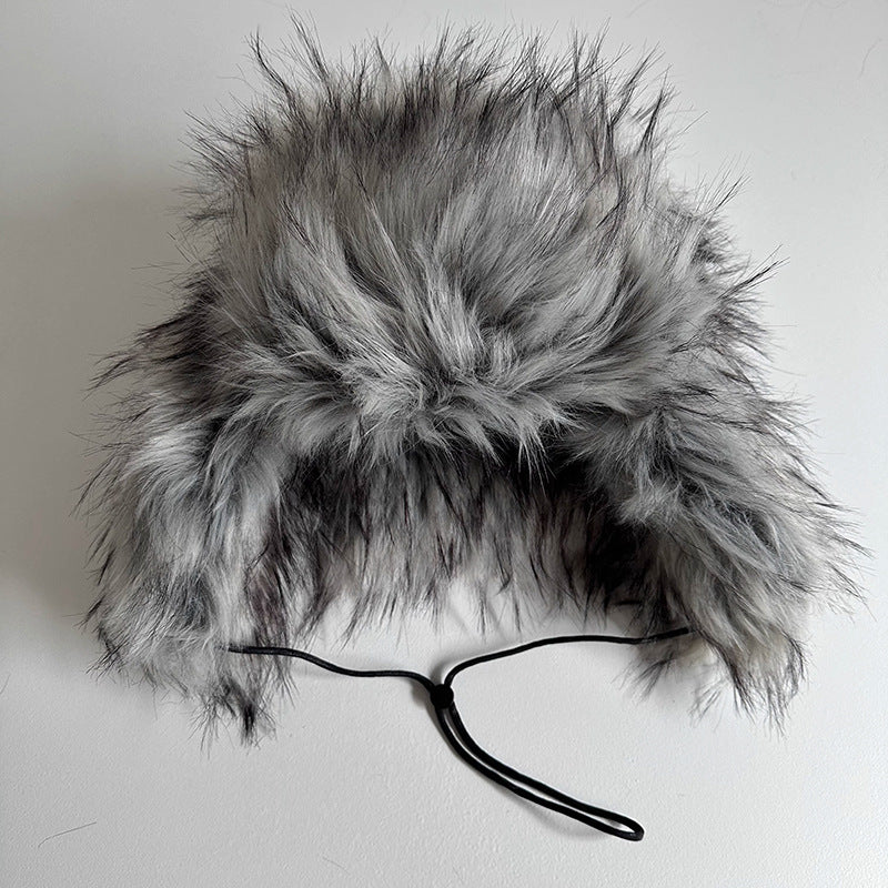 Outdoor Warm Thickened Earflap Hat With Integrated Fur And Fleece (Copy) (Copy)