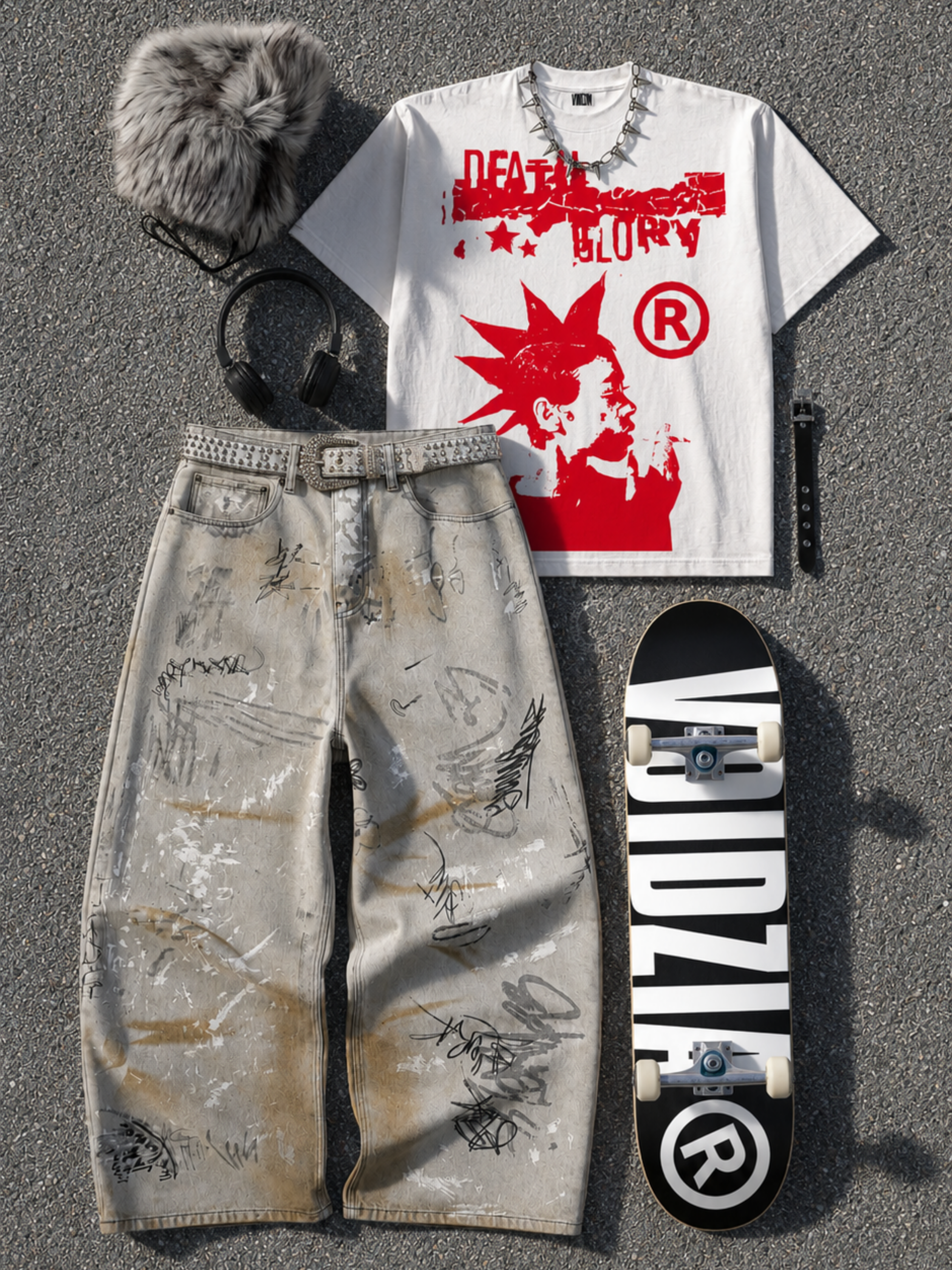 Red Signal and Urban Elements Outfit