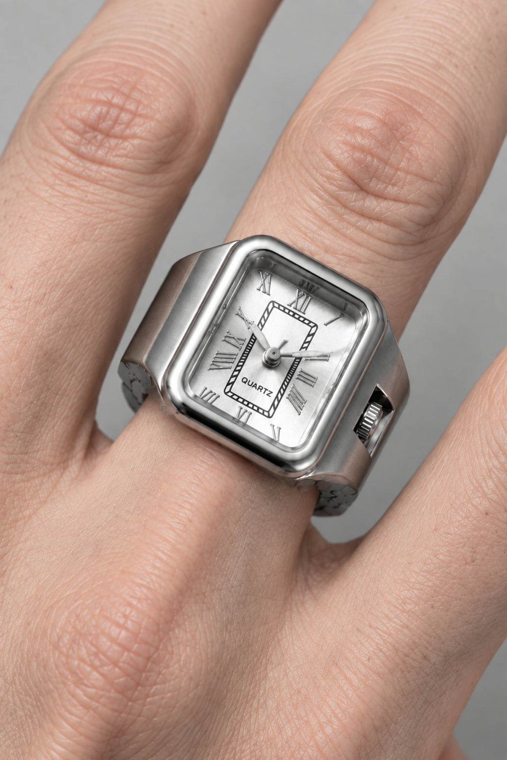 Silver Retro Watch Ring