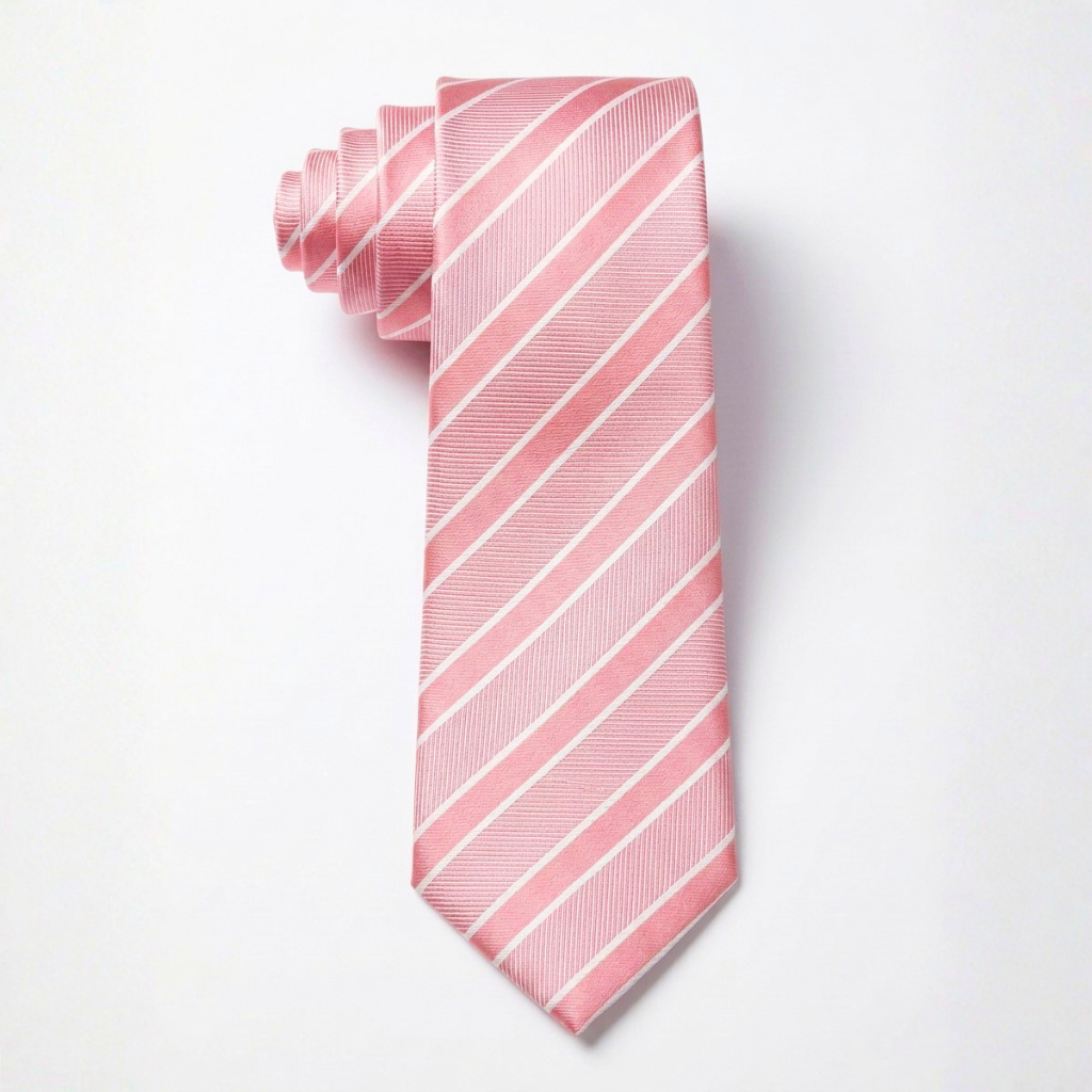 Pink Striped Casual Tie