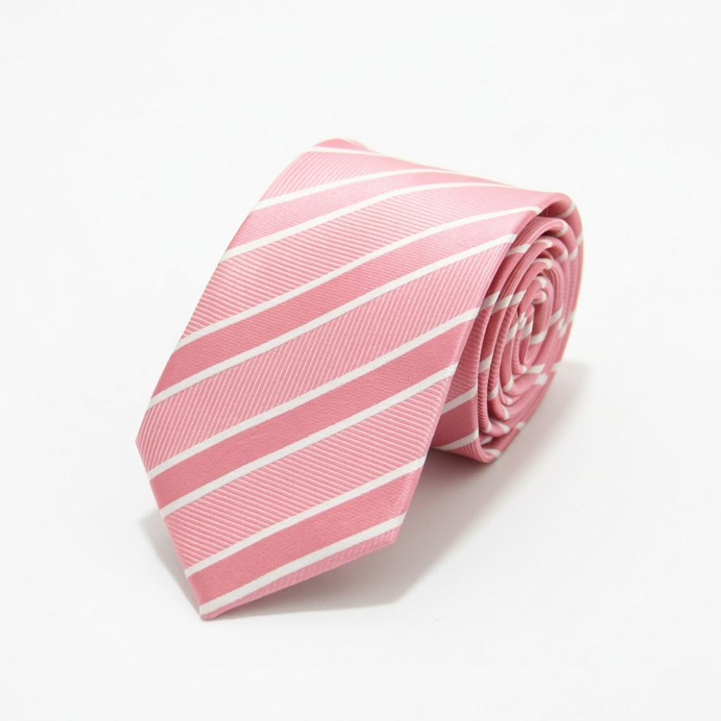 Pink Striped Casual Tie
