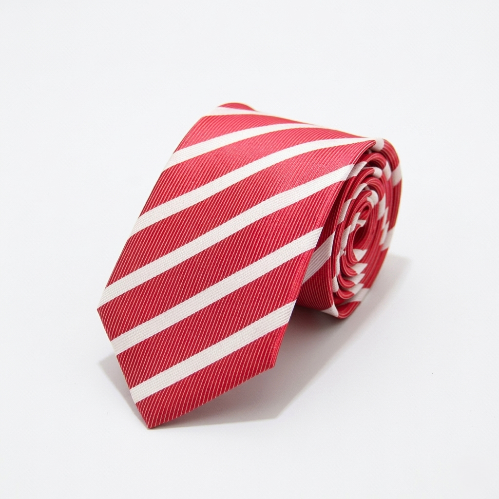 Red Striped Casual Tie