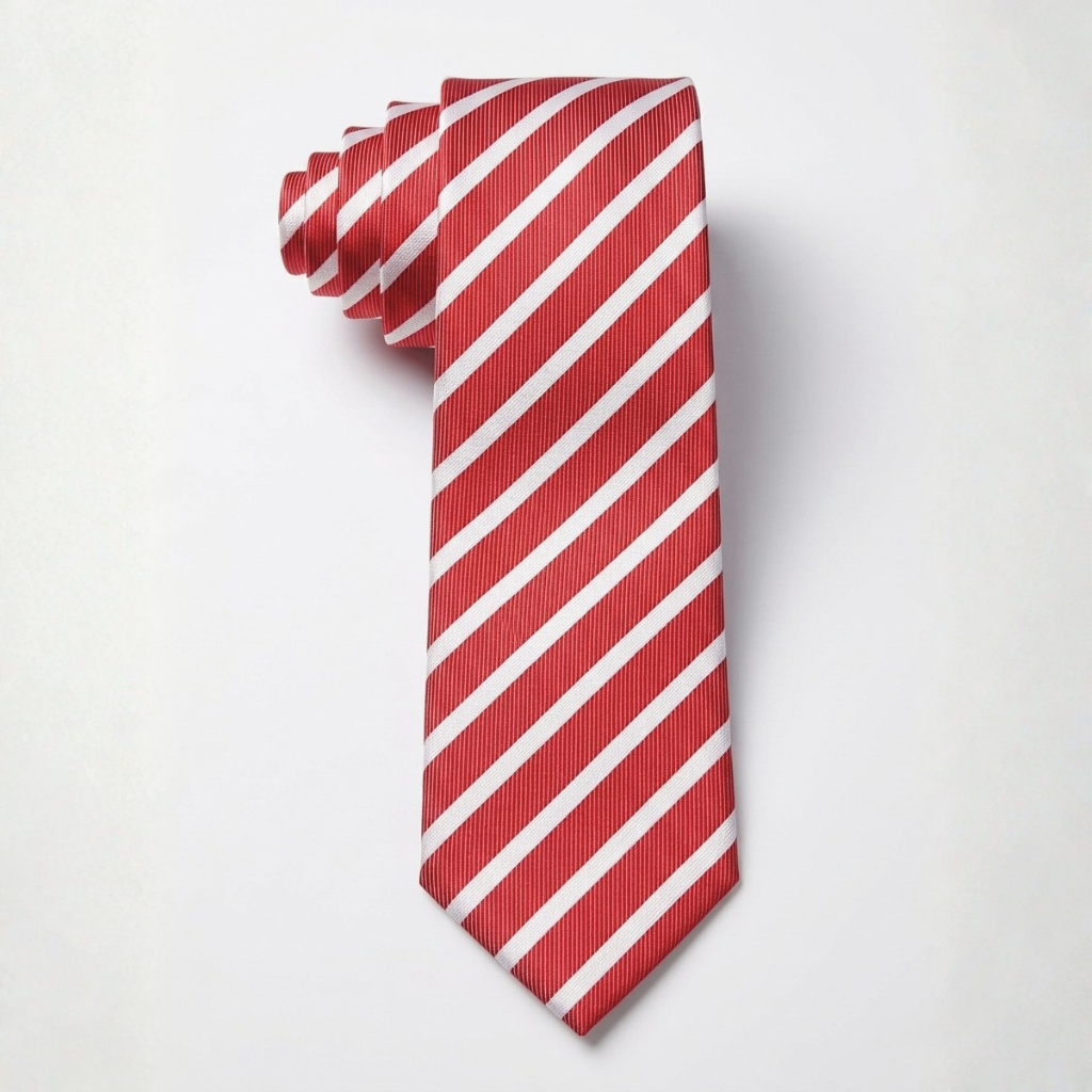 Red Striped Casual Tie