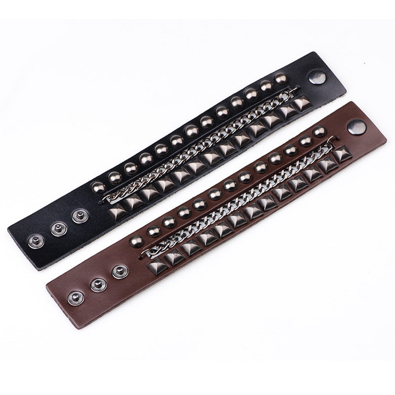 Studded Leather Bracelet